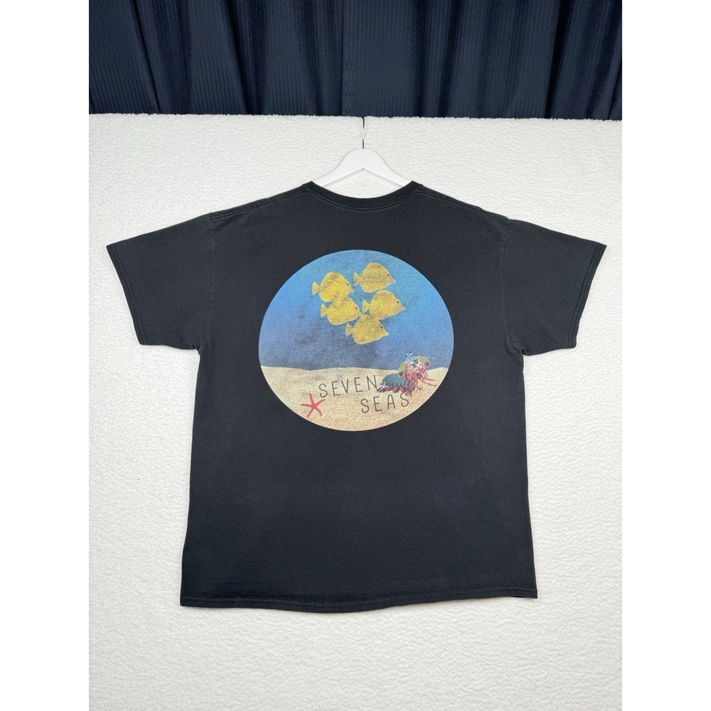 Vintage Seven Seas Shirt  Distressed Black - Fish Store - XL Ocean Water Nature